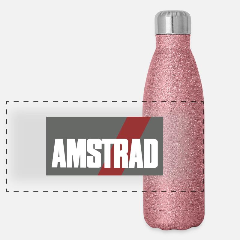 Klassisches Amstrad Logo – Vintage Style 01 Panorama Glitzer Isolierflasche 500 ml