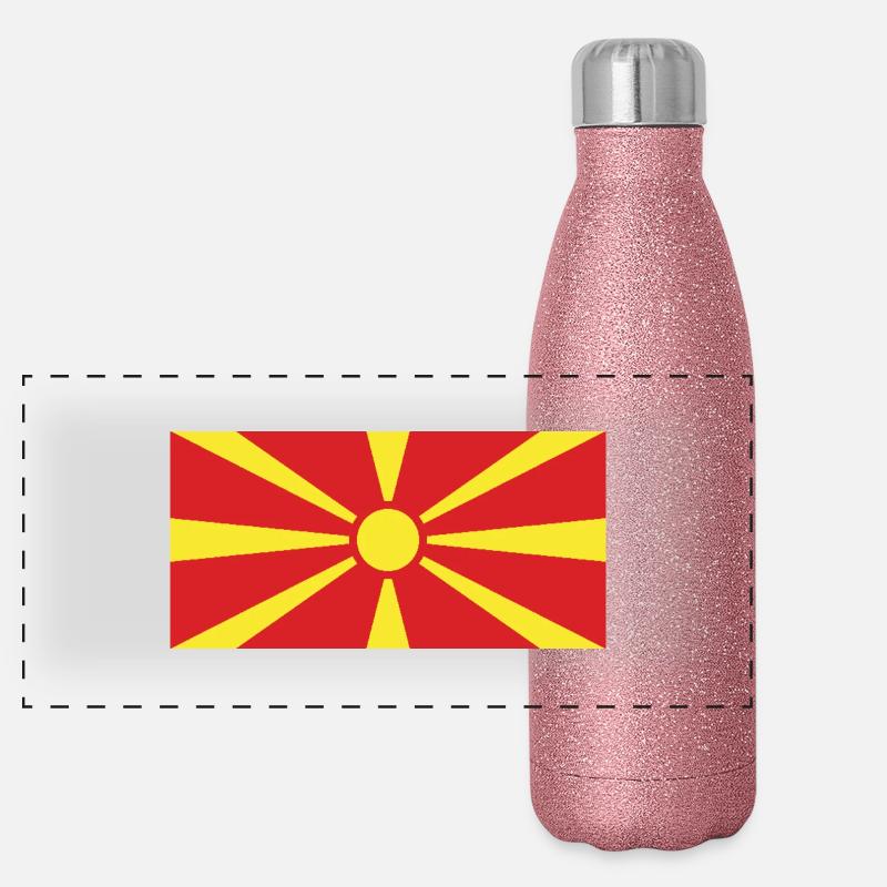 Mazedonien Panorama Glitzer Isolierflasche 500 ml