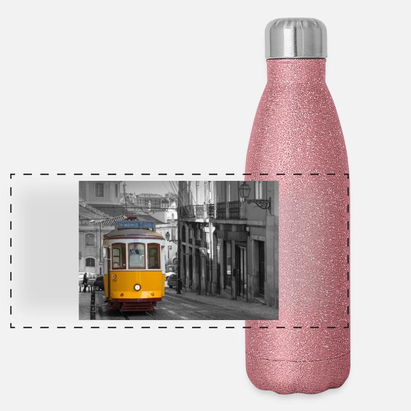 Lisbon Tram Panoramic Glitter Thermal Bottle 500 ml