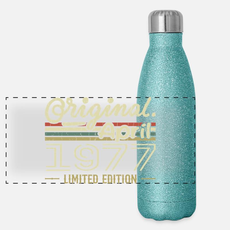 April 1977 48th Anniversary Gift April 1977 Panoramic Glitter Thermal Bottle 500 ml