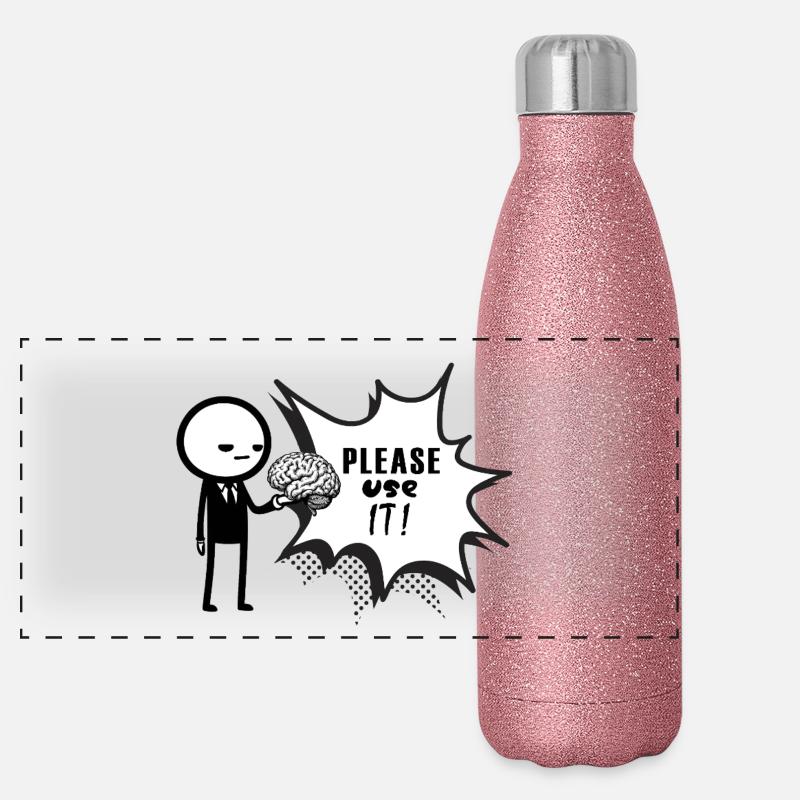 pls_use_it - Panoramic Glitter Thermal Bottle 500 ml - pink glitter