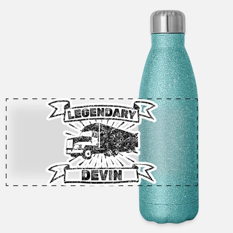 Devin als Brummi Panorama Glitzer Isolierflasche 500 ml