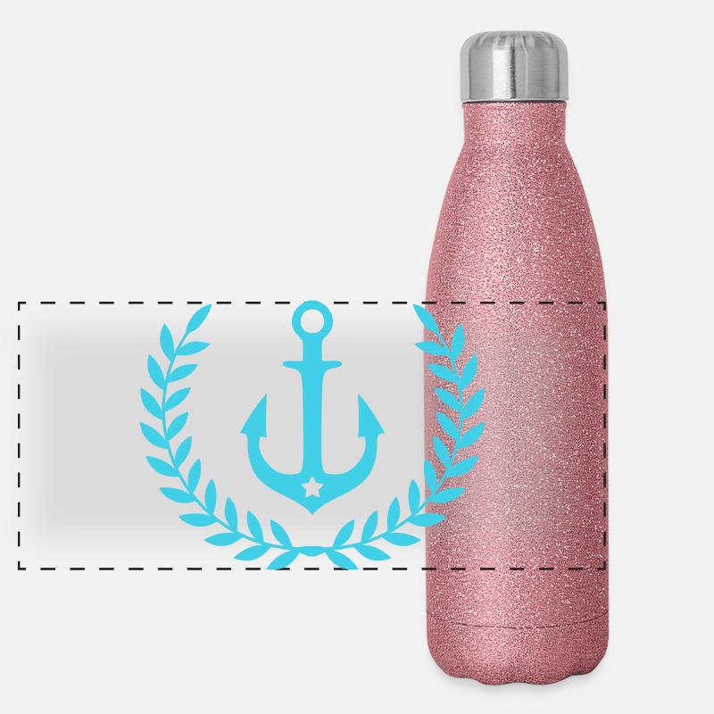 Ankerkranz Nautik Emblem Panorama Glitzer Isolierflasche 500 ml
