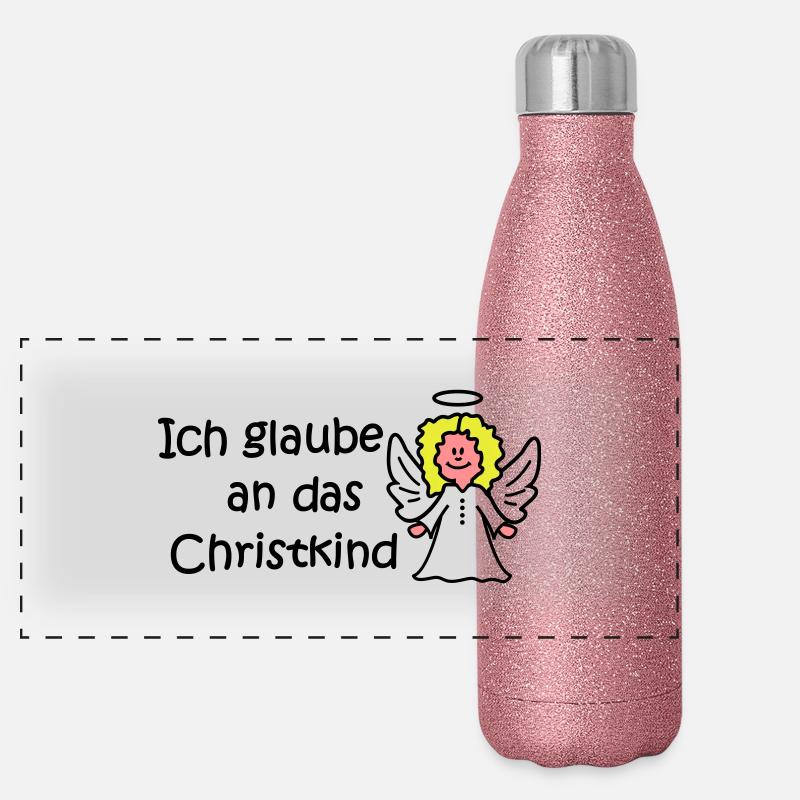 Ich glaube an das Christkind Panorama Glitzer Isolierflasche 500 ml