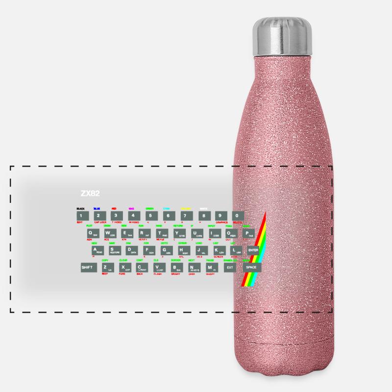 ZX81 (Zed-Ex) Spectrum Keyboard Panoramic Glitter Thermal Bottle 500 ml