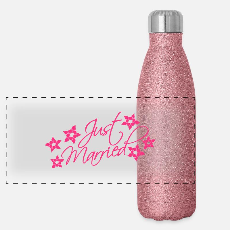 Just Married Gourde isotherme panoramique pailletée 500 ml