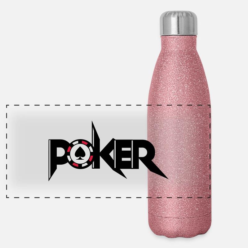 Poker Panorama Glitzer Isolierflasche 500 ml