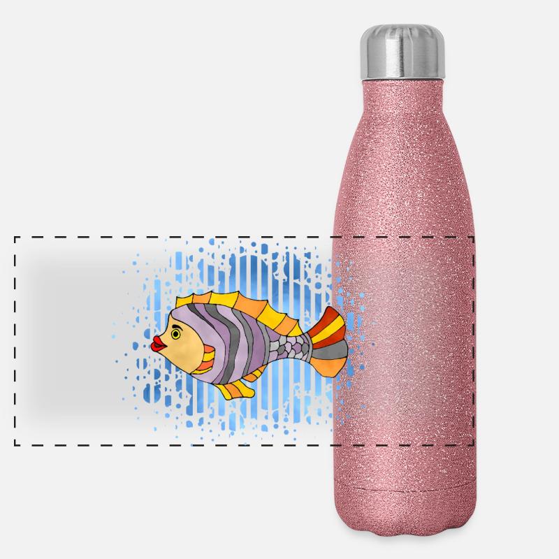 fish Panoramic Glitter Thermal Bottle 500 ml