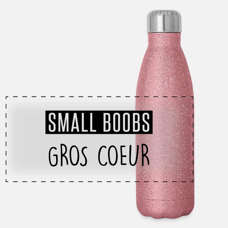 small boobs gros coeur Gourde isotherme panoramique pailletée 500 ml