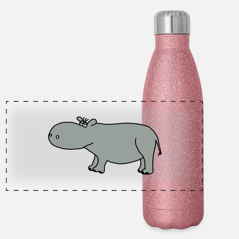 Hipopótamos Gourde isotherme panoramique pailletée 500 ml