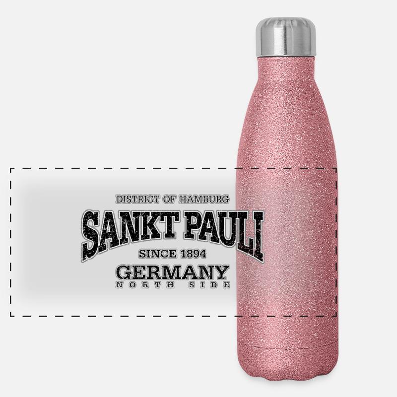 Sankt Pauli (à l'ancienne noir) Gourde isotherme panoramique pailletée 500 ml