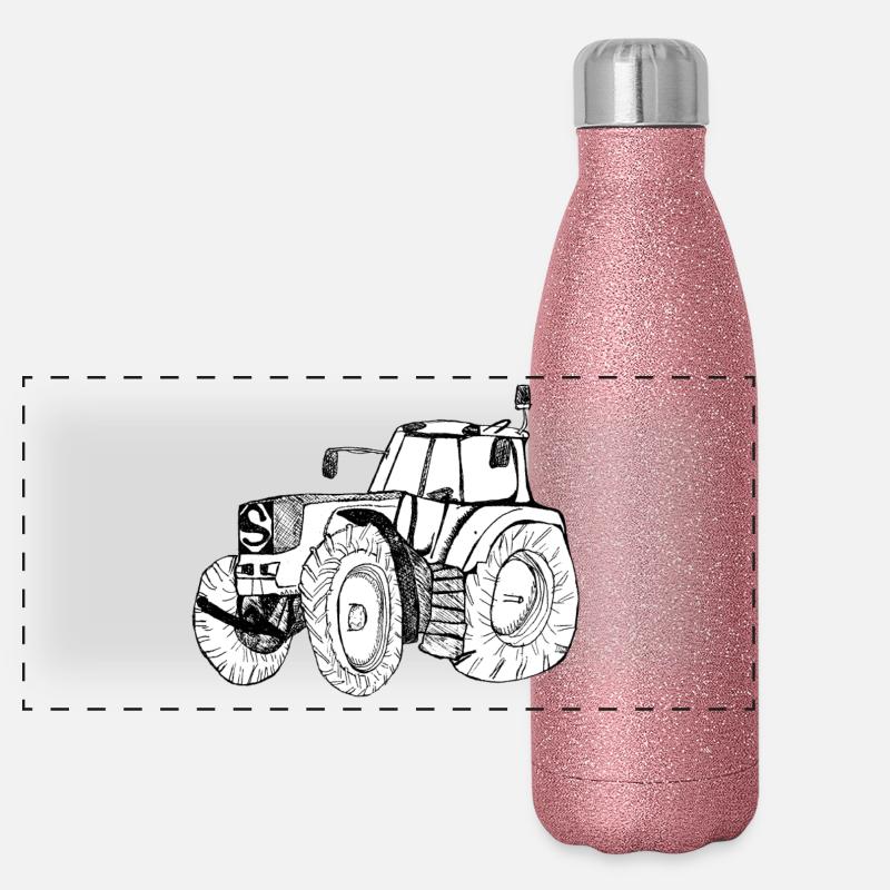 Traktor Panorama Glitzer Isolierflasche 500 ml