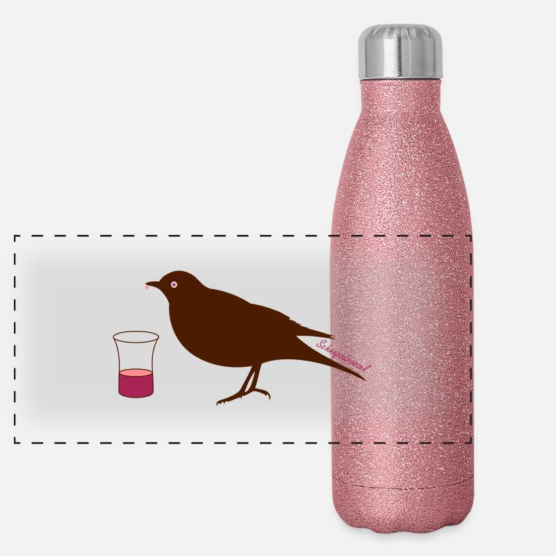 Drossel mit Schnapsglas Panorama Glitzer Isolierflasche 500 ml