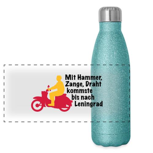 Schwalbe Spruch mit Mann - Panorama Glitzer Isolierflasche 500 ml