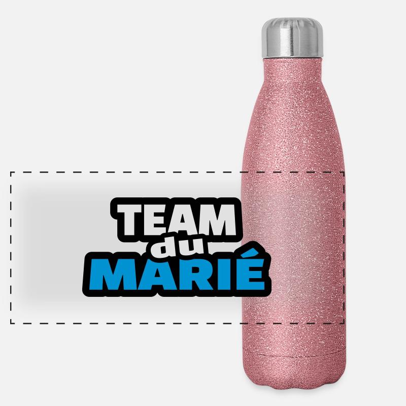 team du marié (vers.16) Gourde isotherme panoramique pailletée 500 ml