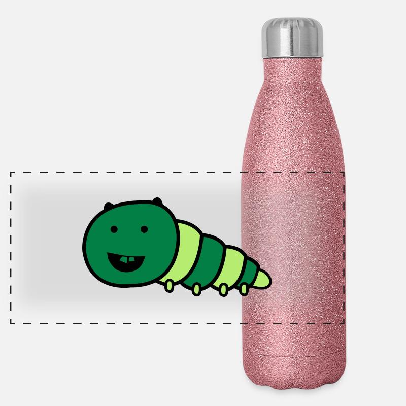 lustige_raupe Panorama Glitzer Isolierflasche 500 ml