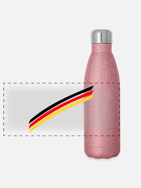 Deutschlandflagge - Panorama Glitzer Isolierflasche 500 ml - Pink Glitzer