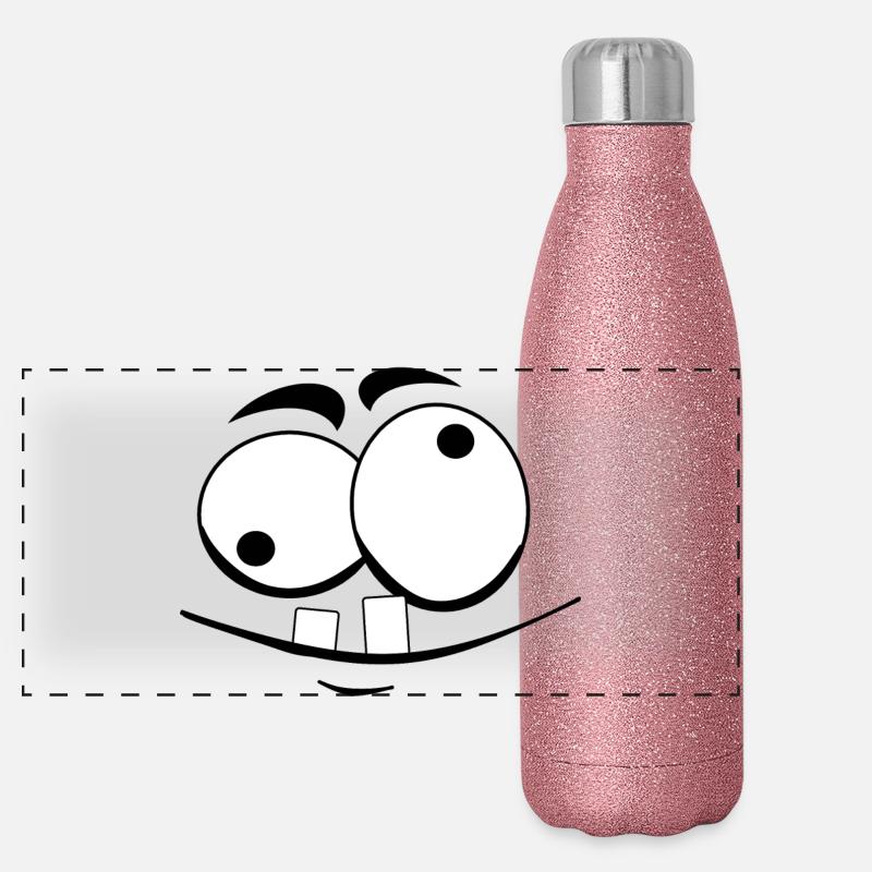 Expression faciale « confuse » Gourde isotherme panoramique pailletée 500 ml