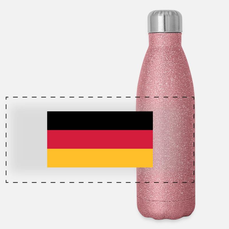 Deutschlandflagge Panorama Glitzer Isolierflasche 500 ml