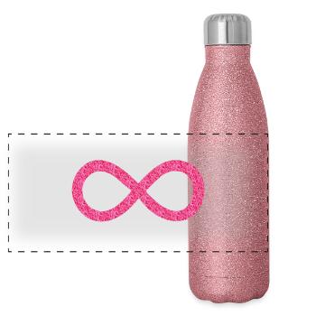 Unendlichkeit Glitzer - Panorama Glitzer Isolierflasche 500 ml - Pink Glitzer - Vorne
