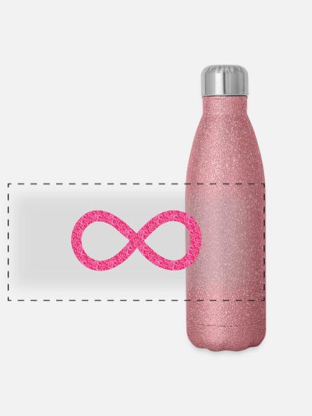 Unendlichkeit Glitzer - Panorama Glitzer Isolierflasche 500 ml - Pink Glitzer - Vorne