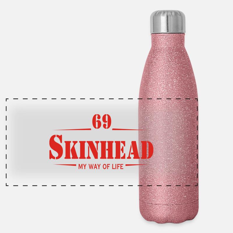 Working Class Skinhead Oi! Antiracist Bootboys My Panoramic Glitter Thermal Bottle 500 ml