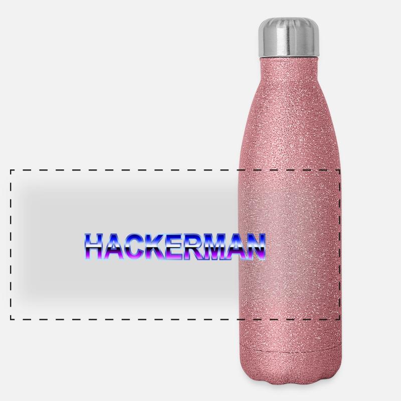Hackerman - Panorama Glitzer Isolierflasche 500 ml - Pink Glitzer