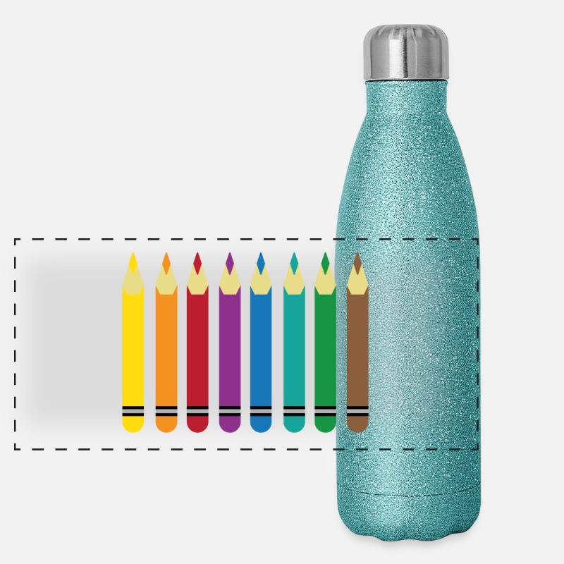 crayons de couleur Gourde isotherme panoramique pailletée 500 ml
