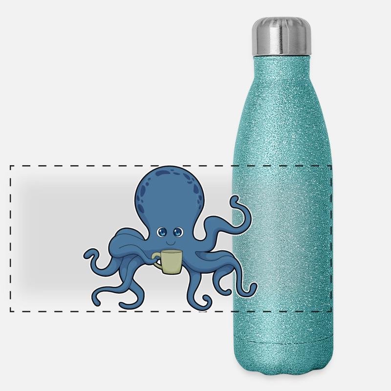 Krake Becher Panorama Glitzer Isolierflasche 500 ml