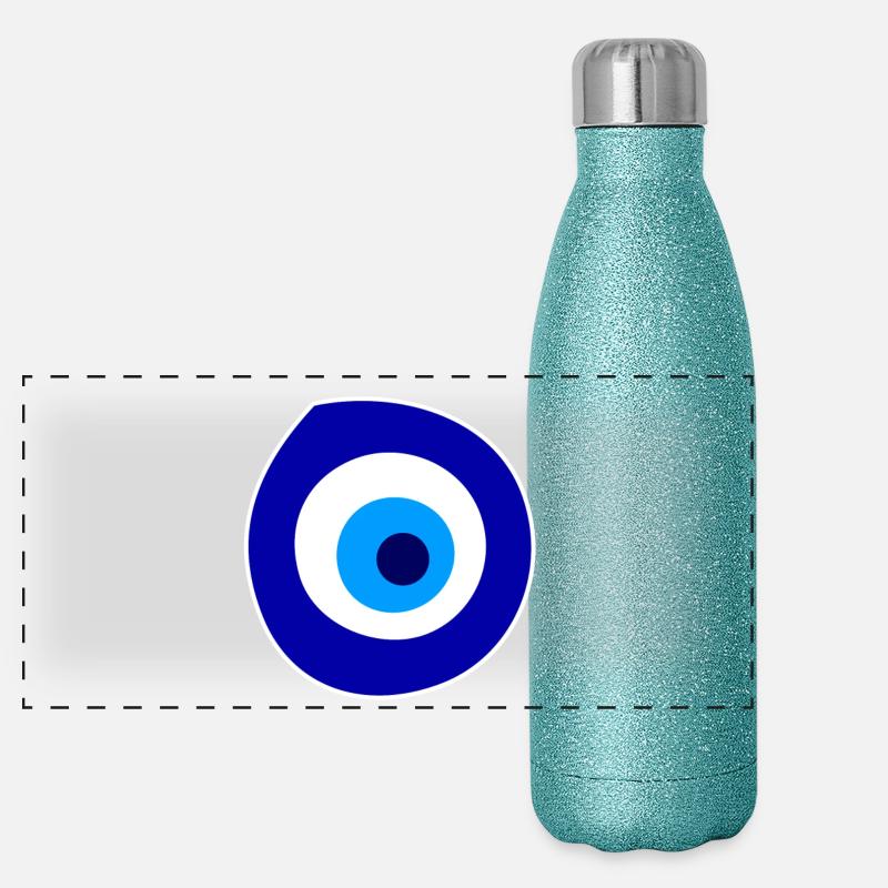evil eye symbol Panoramic Glitter Thermal Bottle 500 ml