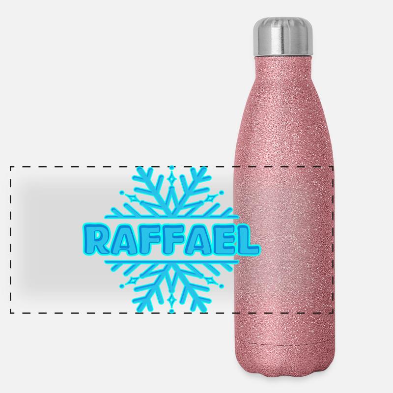 Prénom Raffael Gourde isotherme panoramique pailletée 500 ml
