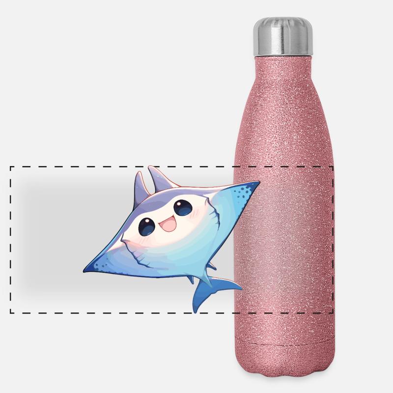 Rochen Mantarochen Panorama Glitzer Isolierflasche 500 ml