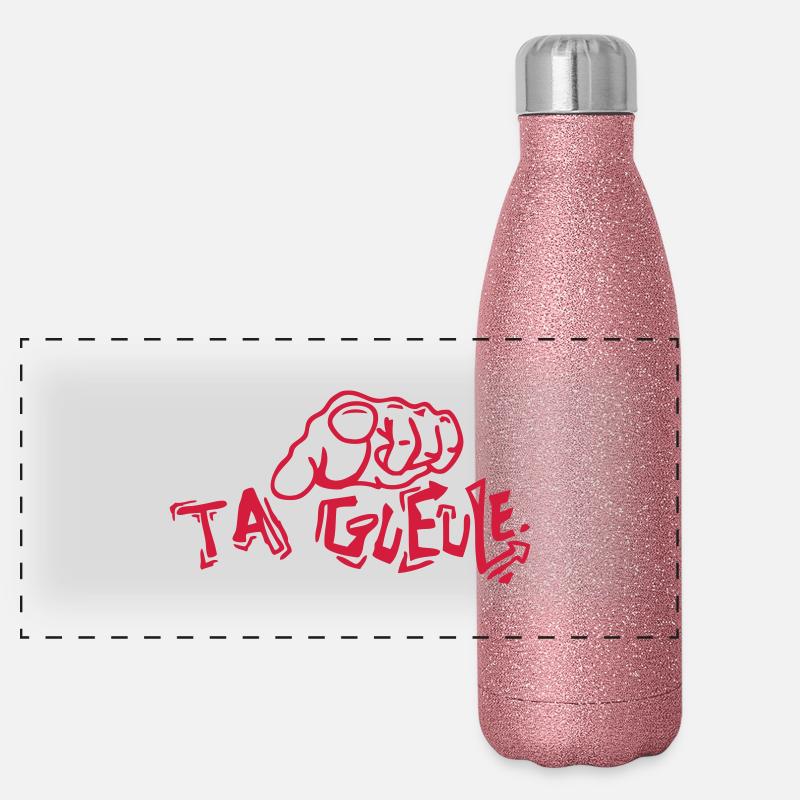 fuck finger tip insulte3 Panoramic Glitter Thermal Bottle 500 ml