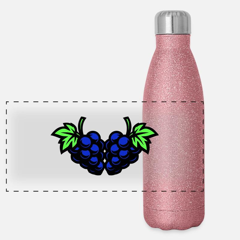Trauben Weintrauben Panorama Glitzer Isolierflasche 500 ml