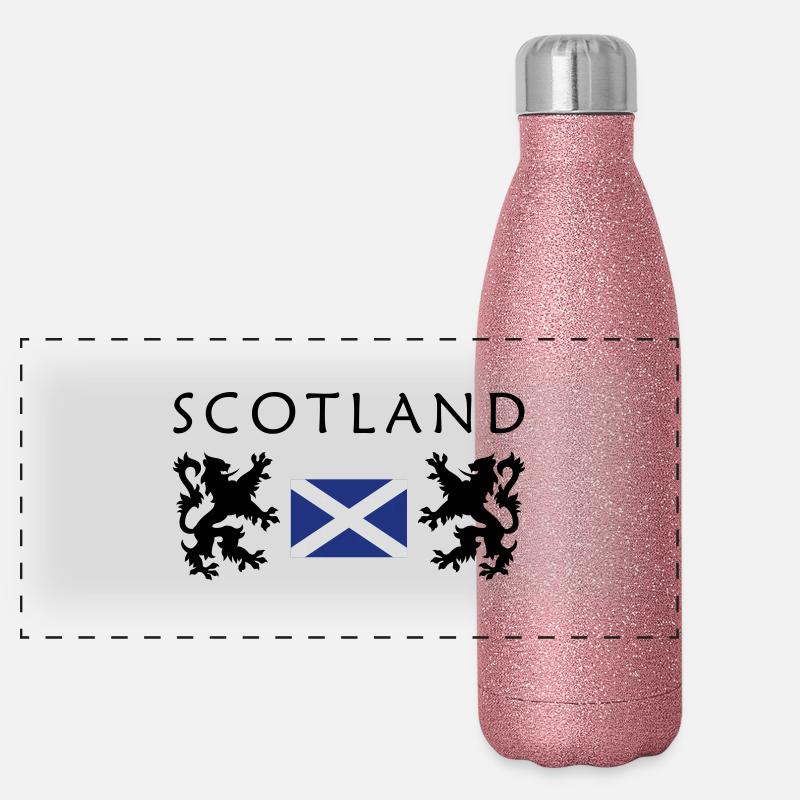 Drapeau de l'ecosse Gourde isotherme panoramique pailletée 500 ml