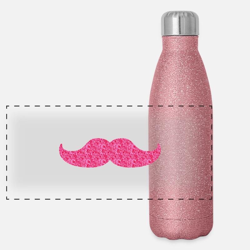 Glitzernder Moustache Panorama Glitzer Isolierflasche 500 ml