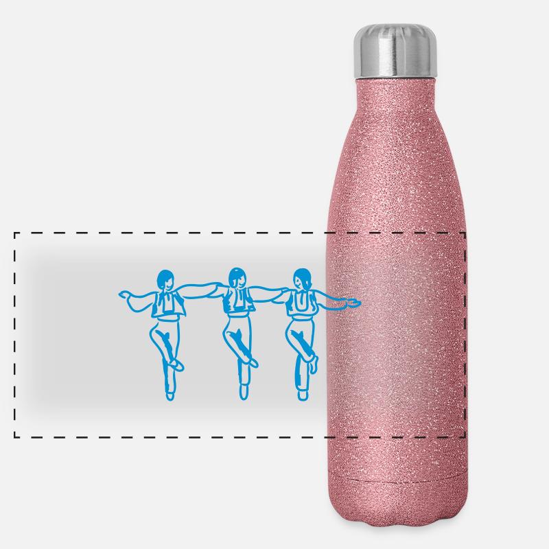 Sirtaki - Greek dance Panoramic Glitter Thermal Bottle 500 ml