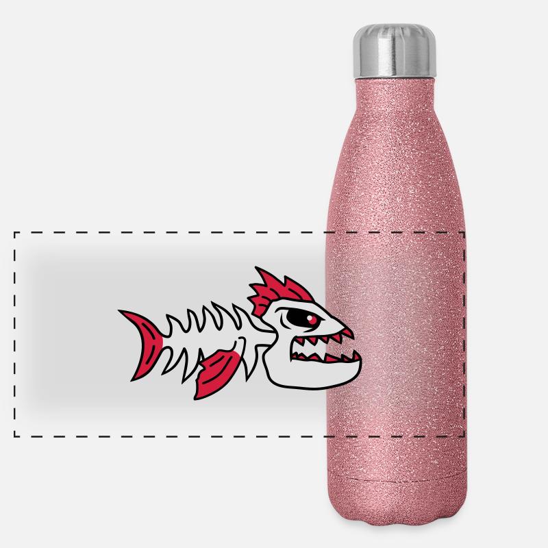 Fish Bone Punk Monster Panoramic Glitter Thermal Bottle 500 ml