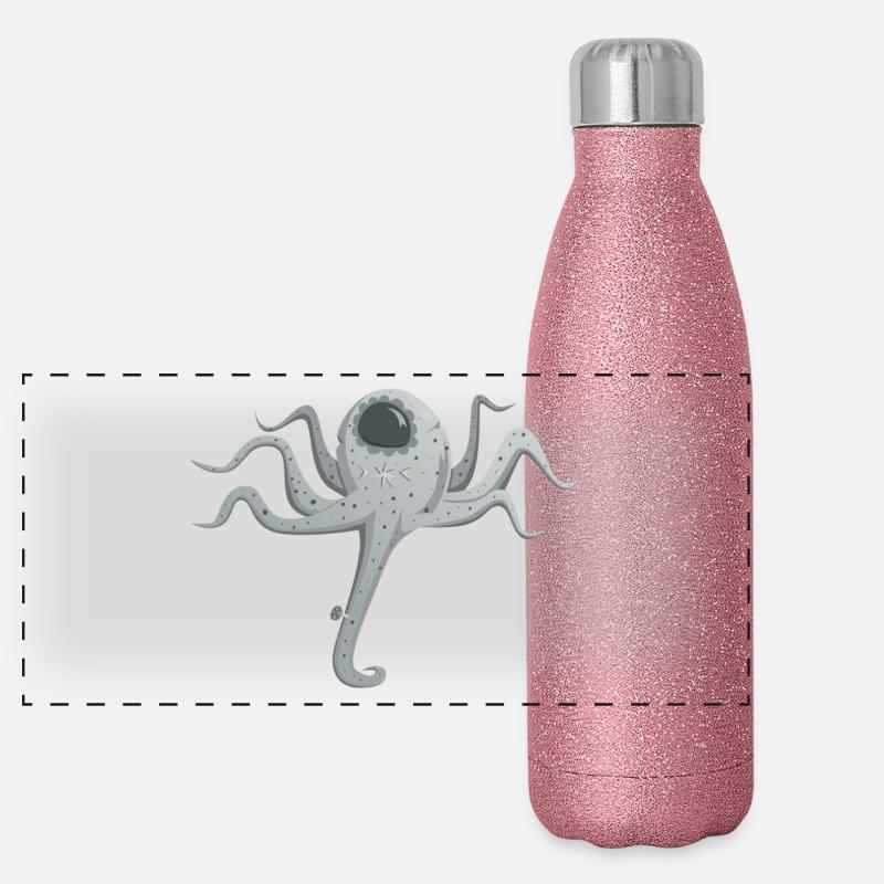 squid giant octopus octopus octopus squid sepia fish Panoramic Glitter Thermal Bottle 500 ml