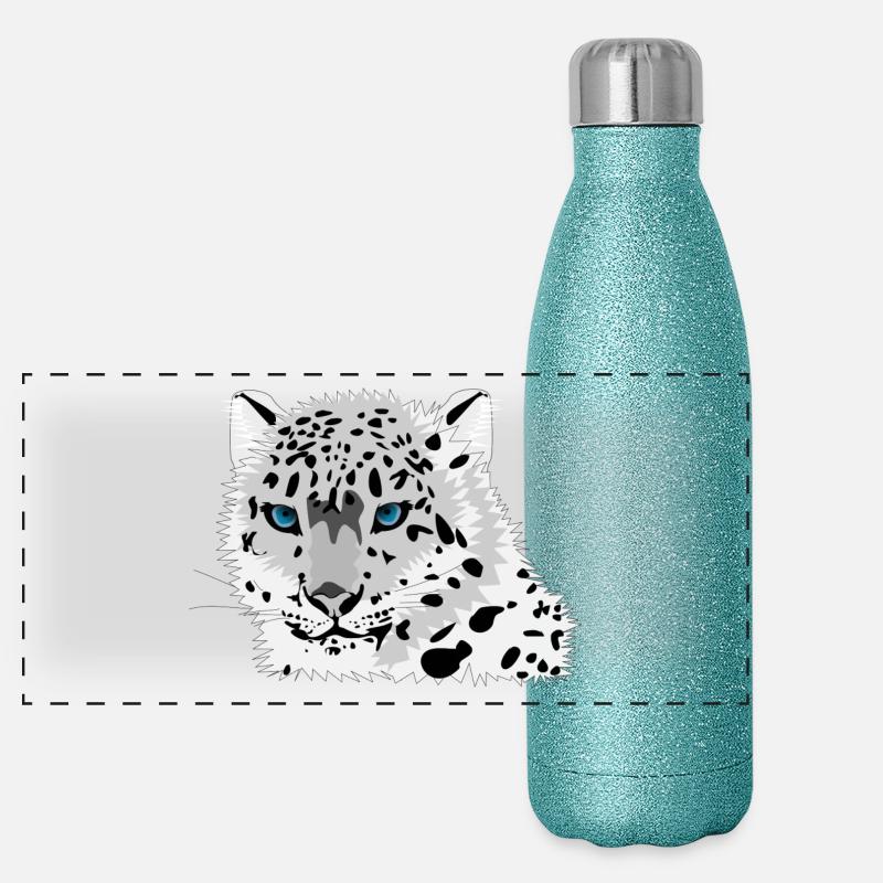 snow leopard Panoramic Glitter Thermal Bottle 500 ml