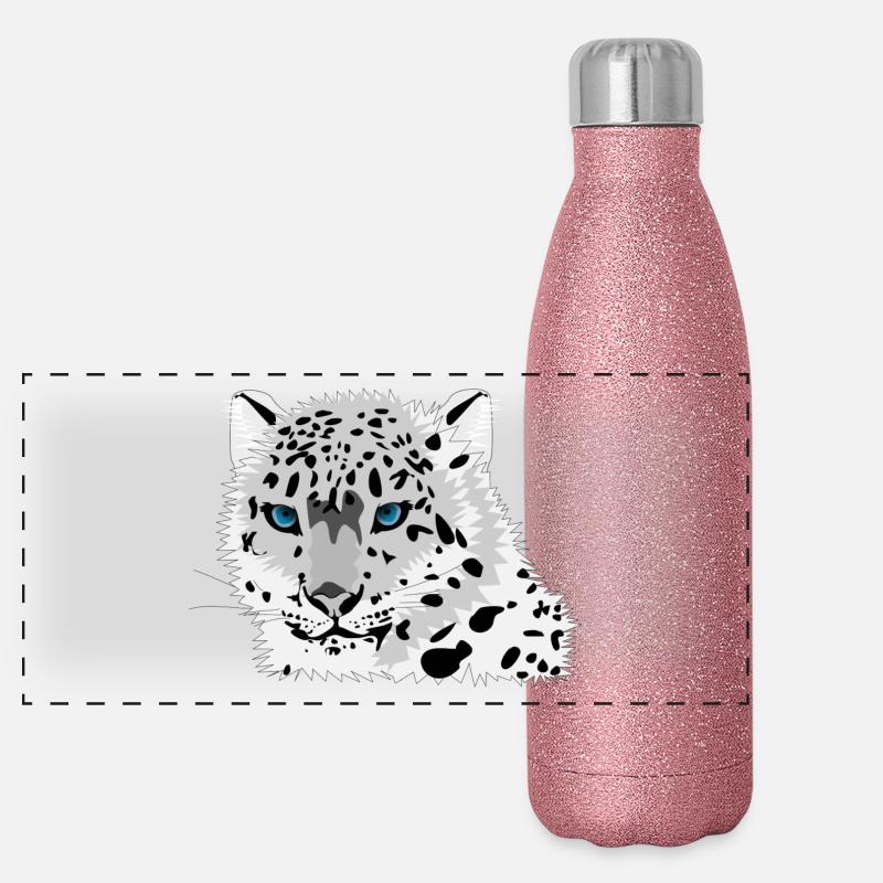 léopard des neiges Gourde isotherme panoramique pailletée 500 ml