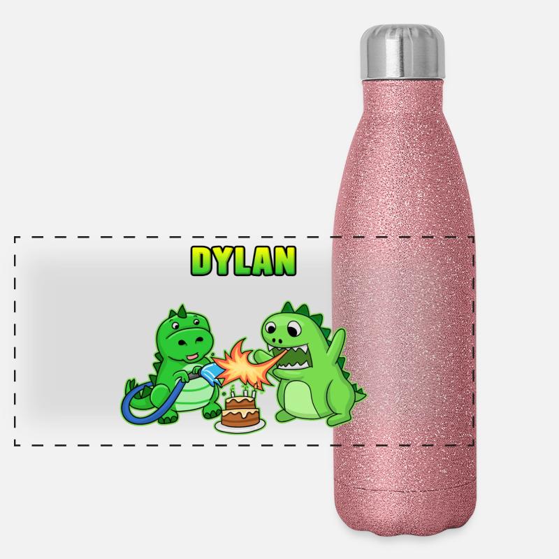 Dylan Geburtstag Geschenk Panorama Glitzer Isolierflasche 500 ml
