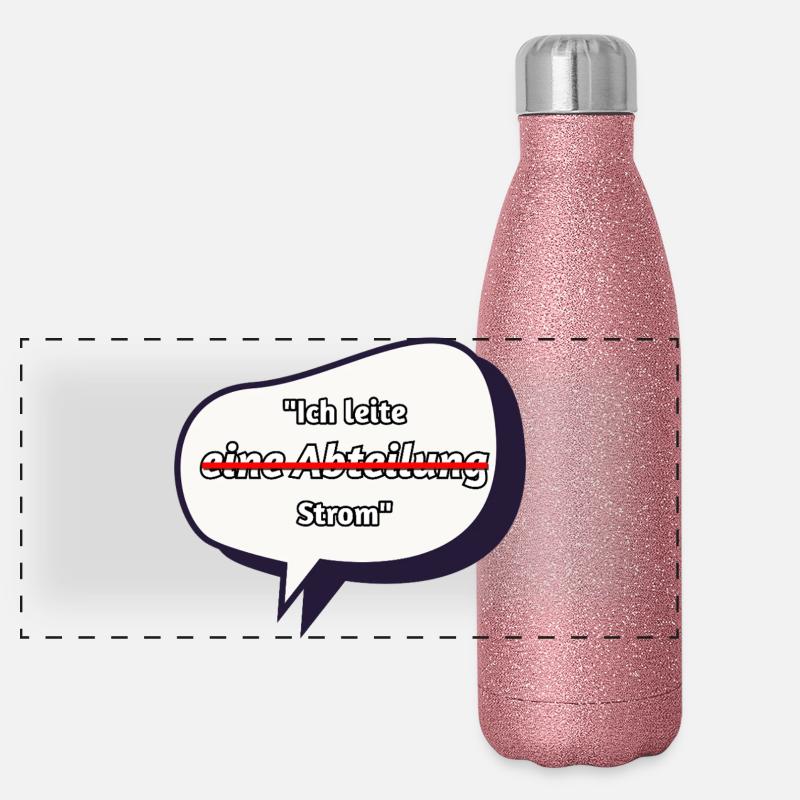 Ich leite Strom Spruch Panorama Glitzer Isolierflasche 500 ml
