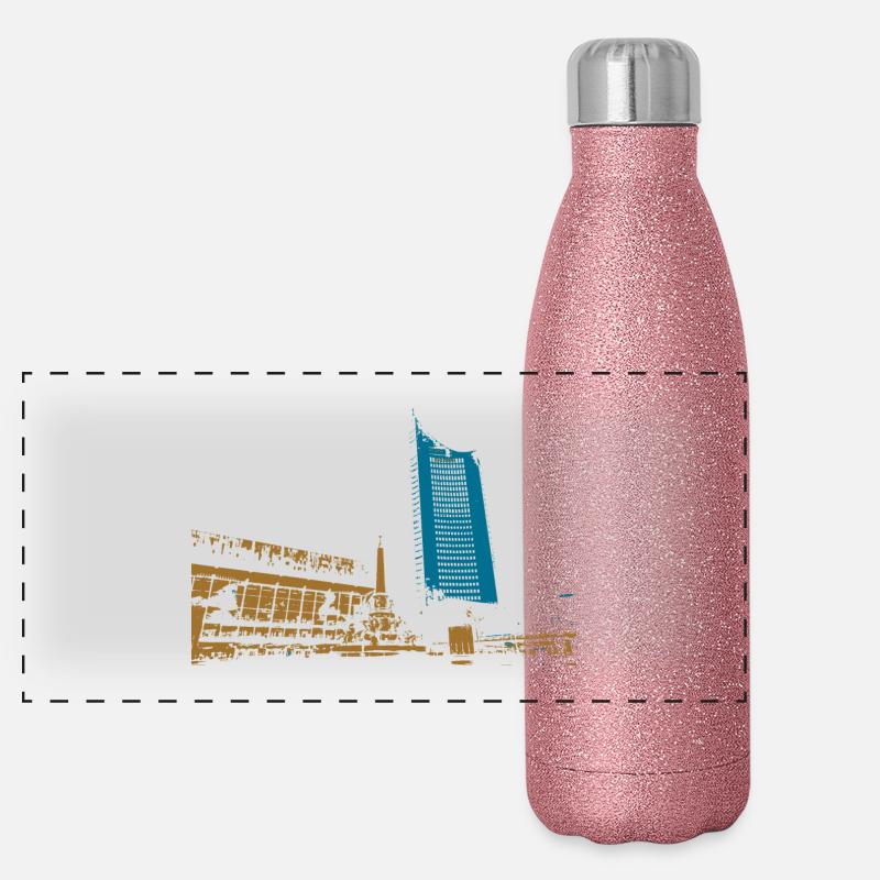 Leipzig Gewandhaus Uni Riese Geschenkidee Panorama Glitzer Isolierflasche 500 ml