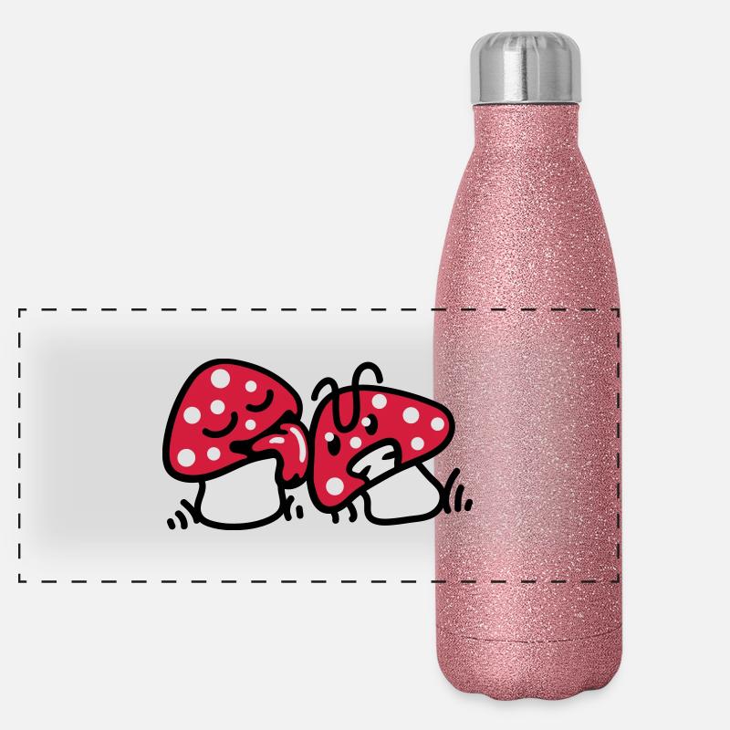 Drogenpilze Panorama Glitzer Isolierflasche 500 ml