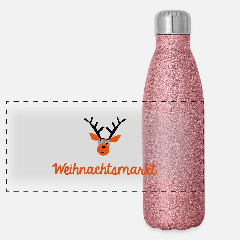 Weihnachtsmarkt Panorama Glitzer Isolierflasche 500 ml