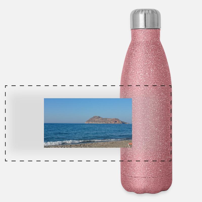 Griechische Landschaft Panorama Glitzer Isolierflasche 500 ml