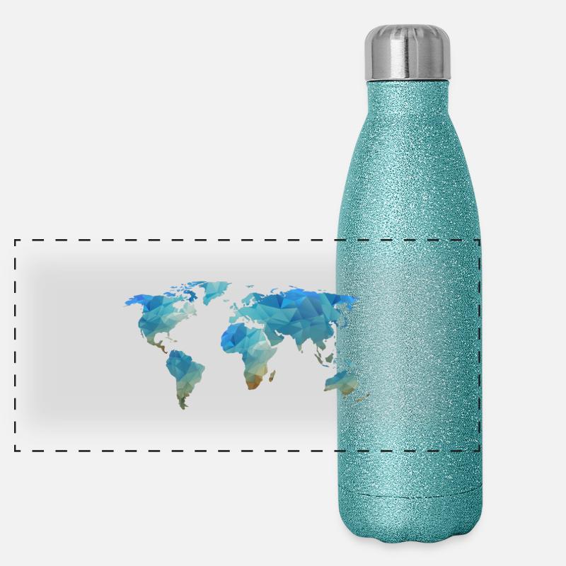 carte transparente Gourde isotherme panoramique pailletée 500 ml