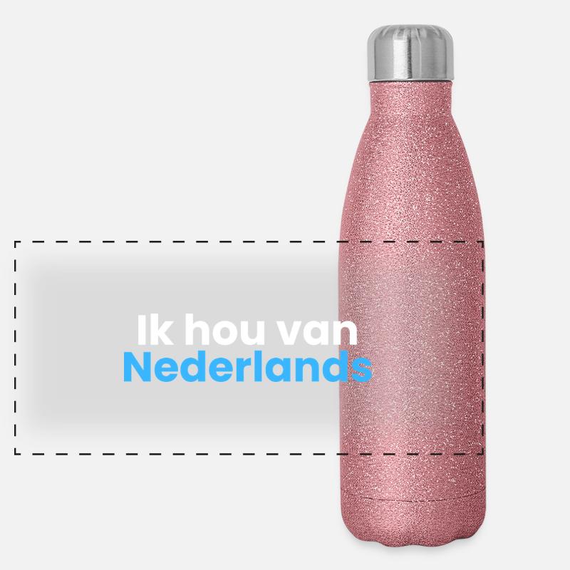 Ich liebe Dutch Panorama Glitzer Isolierflasche 500 ml