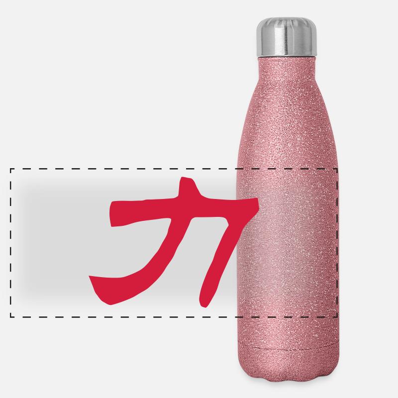 Mots chinois: la force Gourde isotherme panoramique pailletée 500 ml